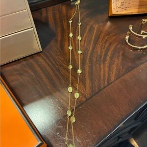 Ann Taylor Gold Bezel Station Long Necklace - Women's Jewelry